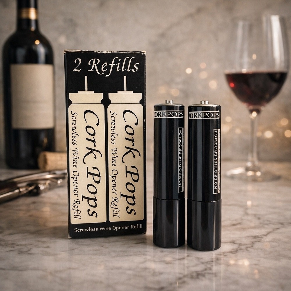 Cork Pops Wine‎ Opener Refill Cartridges 2 Pack CO2 Screwless Opener New